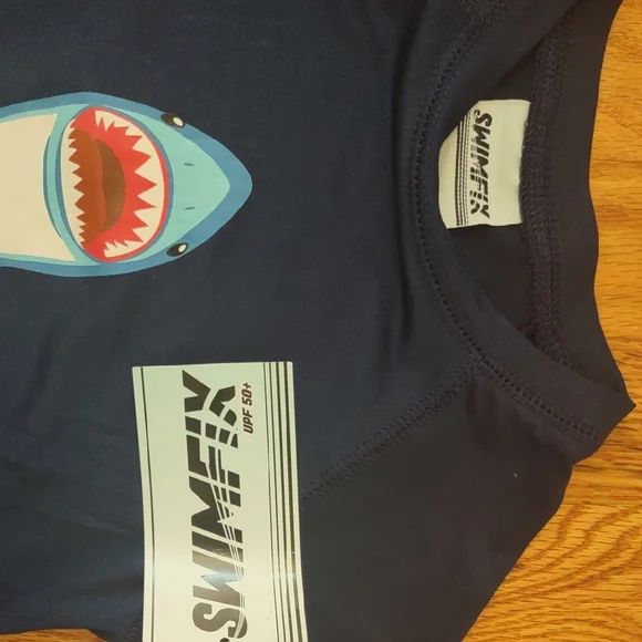 Toddlers Shark Adventure Kids Rash guard Set - Navy - Picture 3 of 9